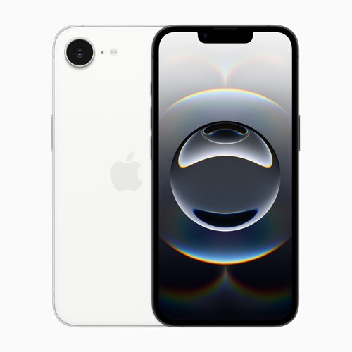 Apple iPhone 16e, front and back