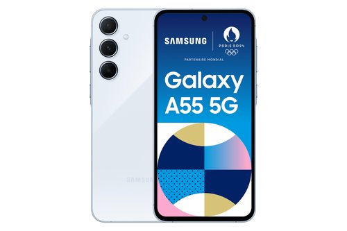 Samsung Galaxy A55, vue de face et de dos